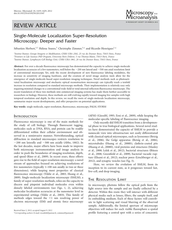 Single-molecule localization super-resolution microscopy - deeper and faster