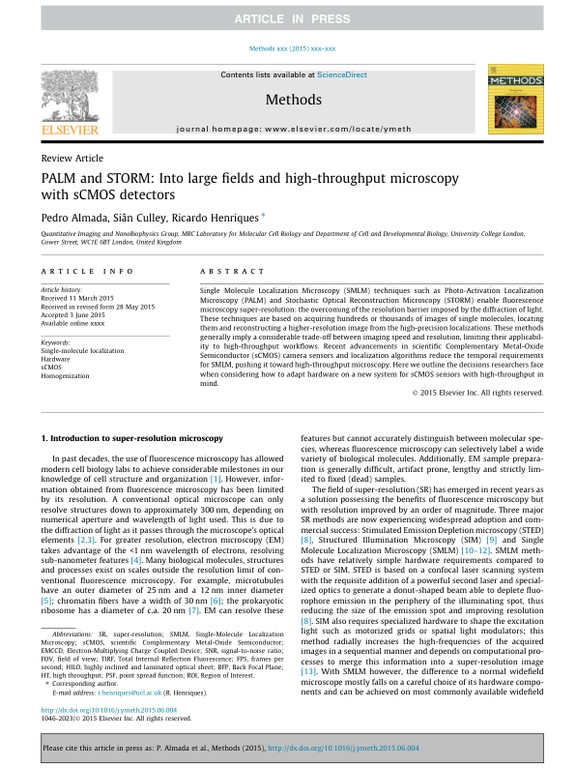 PALM and STORM - Into large fields and high-throughput microscopy with sCMOS detectors