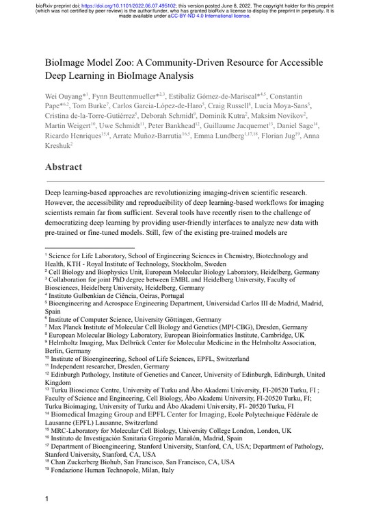 Bioimage model zoo - a community-driven resource for accessible deep learning in bioimage analysis