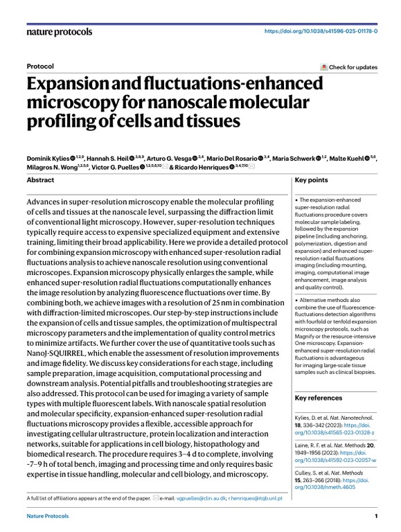 Expansion and fluctuations-enhanced microscopy for nanoscale molecular profiling of cells and tissues